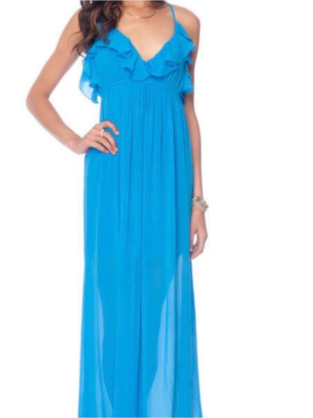blue chiffon maxi dress